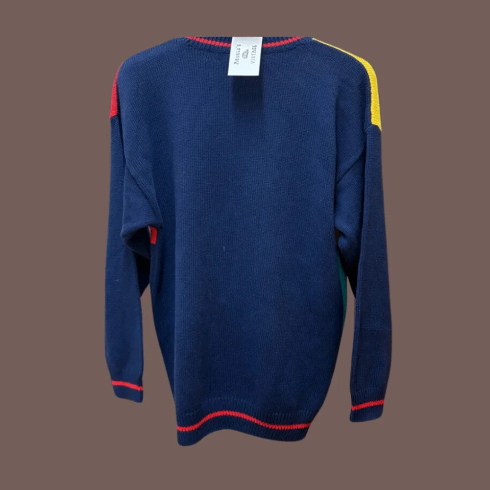 Charter Club Color Block Sweater | Cotton Multicolor | Size M | Vintage